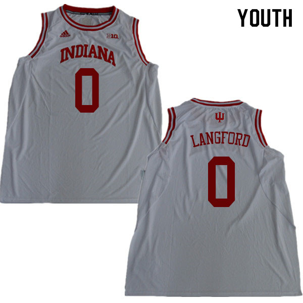Youth #0 Romeo Langford Indiana Hoosiers College Basketball Jerseys Sale-White